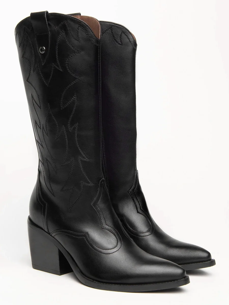 STIVALI TEXANI ALTI NEROGIARDINI DA DONNA NERO