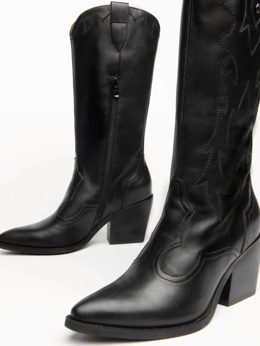 STIVALI TEXANI ALTI NEROGIARDINI DA DONNA NERO - immagine 4