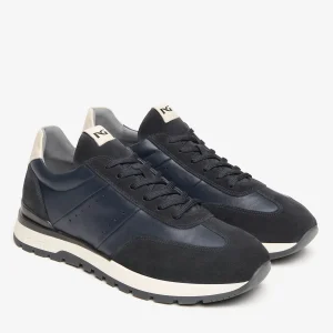 SNEAKERS IN PELLE NERO GIARDINI DA UOMO BLU