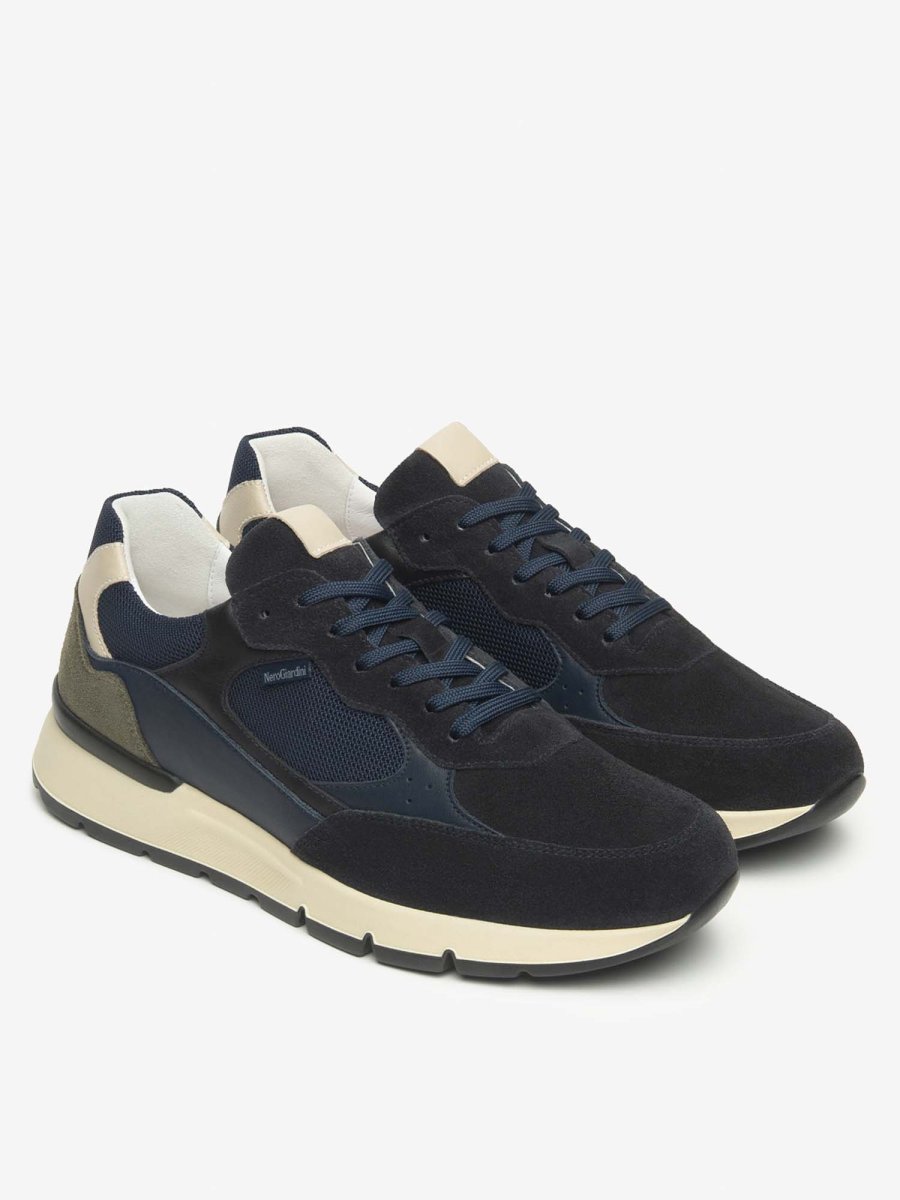 SNEAKERS SCAMOSCIATE NeroGiardini DA UOMO BLU - immagine 2