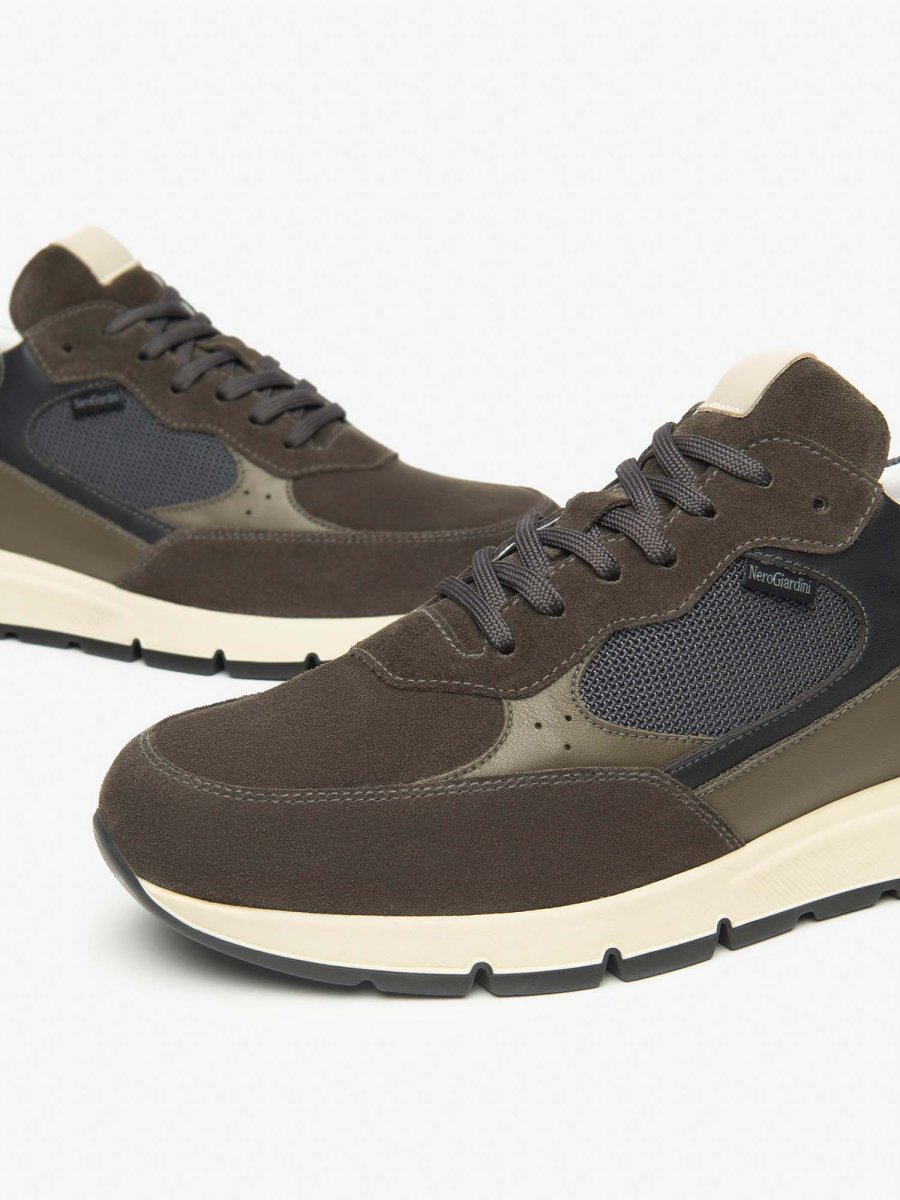 SNEAKERS SCAMOSCIATE NeroGiardini DA UOMO OLIVA - immagine 5