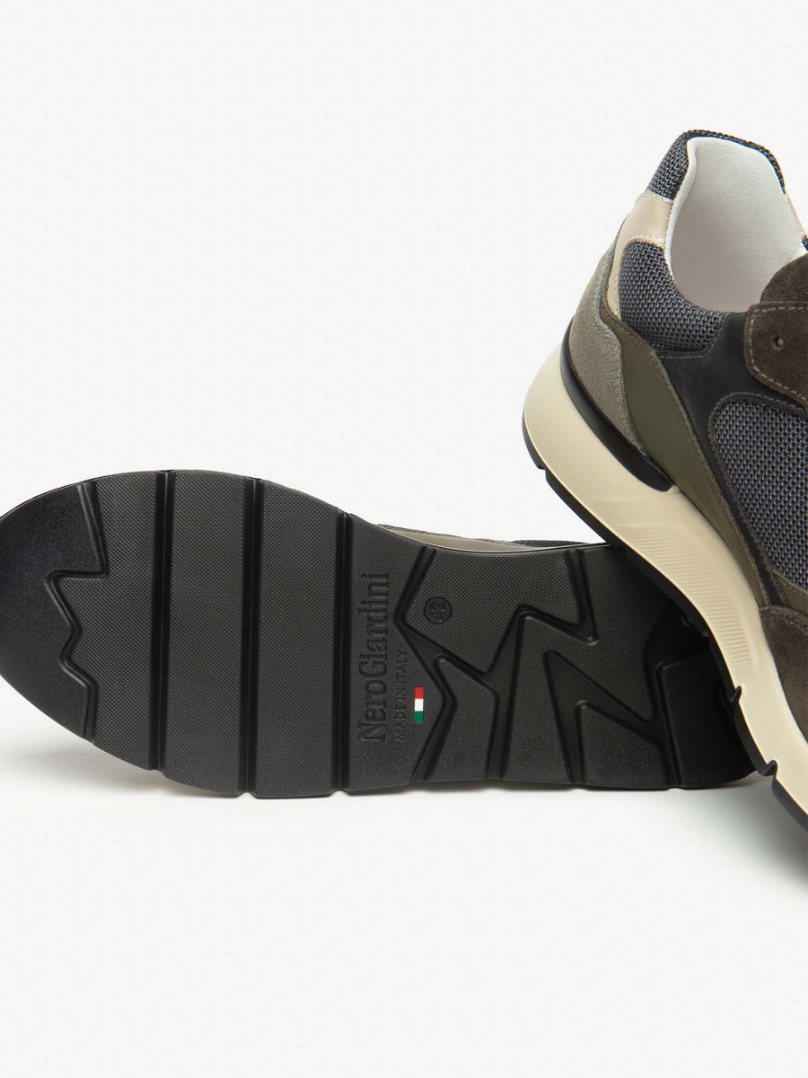 SNEAKERS SCAMOSCIATE NeroGiardini DA UOMO OLIVA - immagine 6