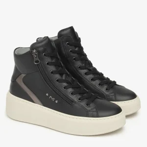 SNEAKERS ALTA ZIP-LACCI NeroGiardini DA DONNA NERO