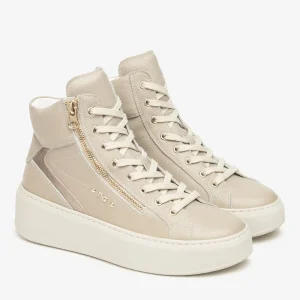 SNEAKERS ALTA ZIP-LACCI NeroGiardini DA DONNA BEIGE