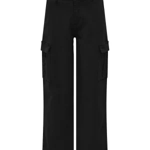 Pantaloni cargo Kogyarrow-Vox neri per bambina con vestibilità dritta