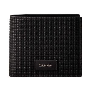 PORTAFOGLIO NERO CALVIN KLEIN EMBOSS WOVEN DA UOMO