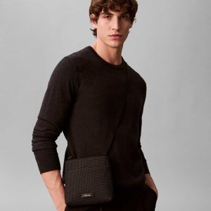 TRACOLLA NERA CALVIN KLEIN EMBLEM FLATPACK DA UOMO