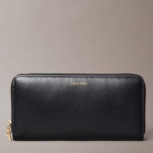 PORTAFOGLI NERO CALVIN KLEIN LARGE ZIP AROUND DONNA