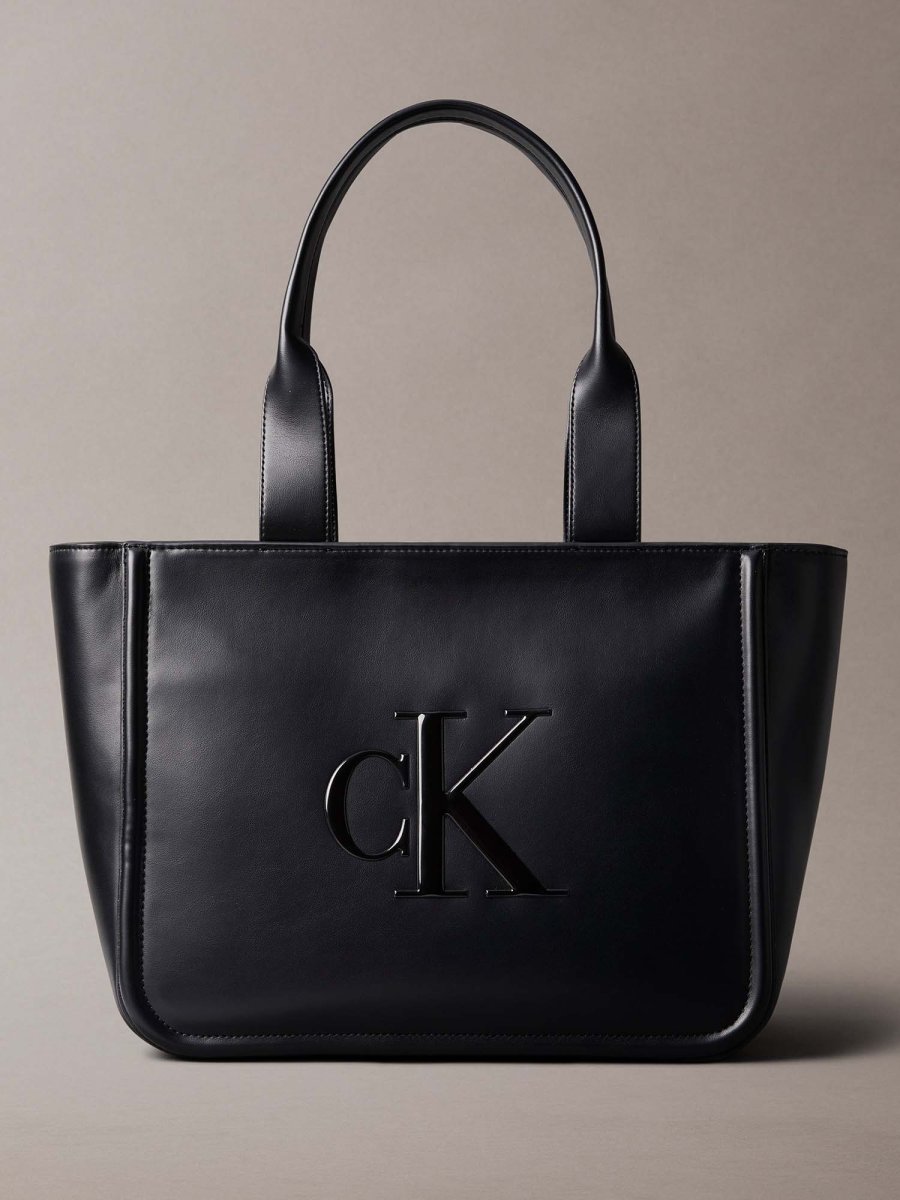 BORSA NERA CALVIN KLEIN MEDIUM TOTE DA DONNA - immagine 2
