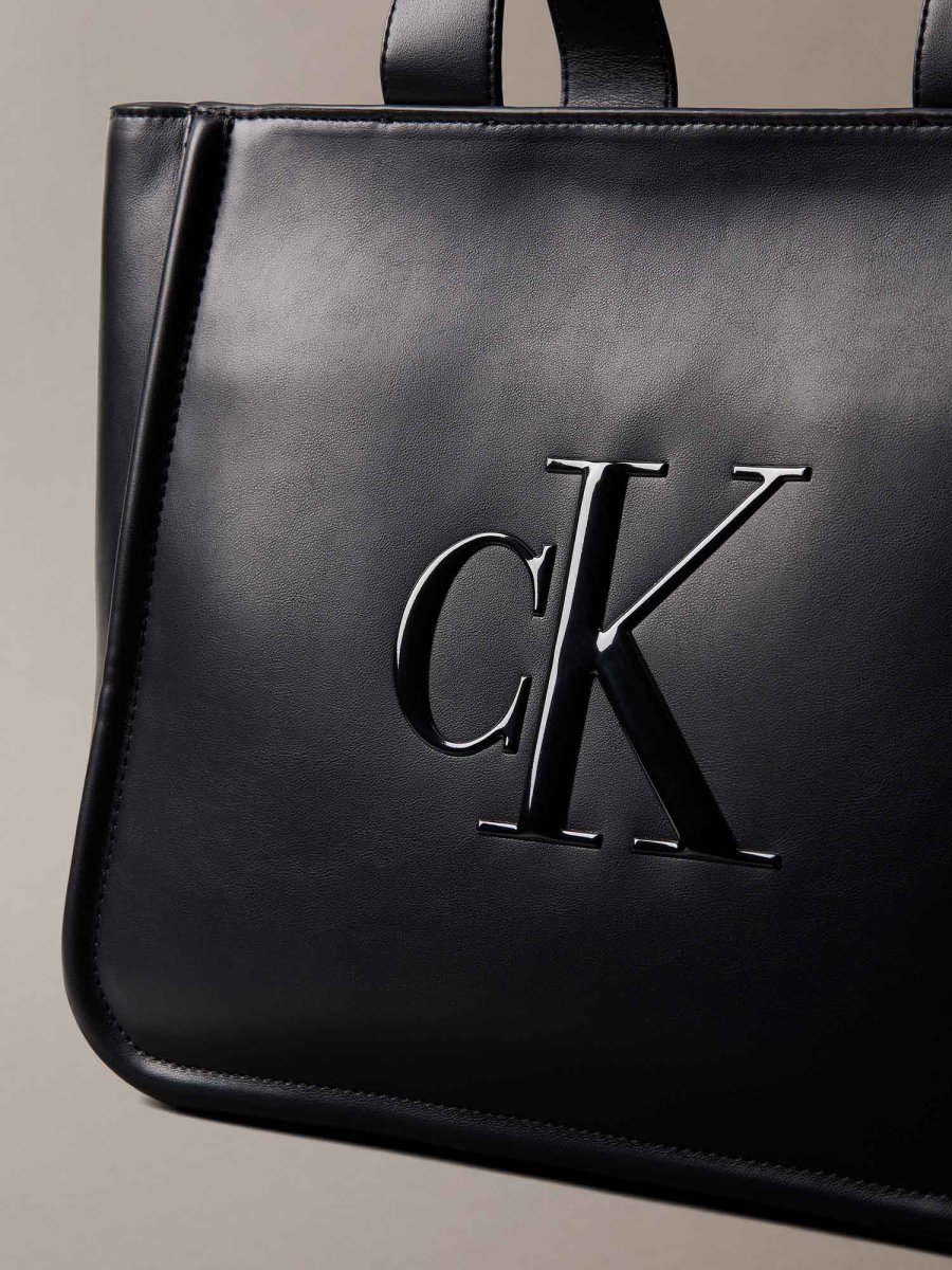 BORSA NERA CALVIN KLEIN MEDIUM TOTE DA DONNA - immagine 5