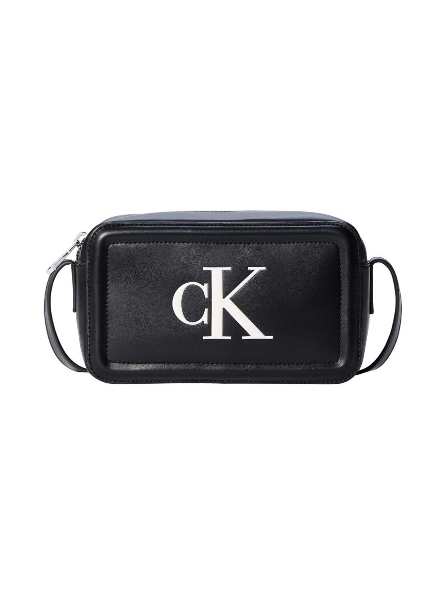 BORSA NERO-BIANCO CALVIN KLEIN BOLD CAMERA BAG DA DONNA