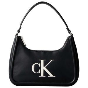 BORSA NERO-BIANCA CALVIN KLEIN BOLD SHOUDER BAG DA DONNA