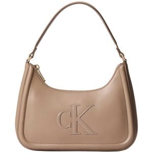 BORSA TAUPE CALVIN KLEIN BOLD SHOUDER BAG DA DONNA