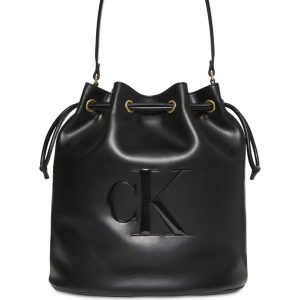 BORSA NERA CALVIN KLEIN BOLD BUCKET BAG DA DONNA