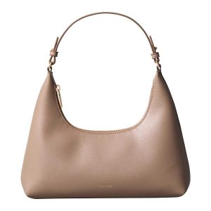 BORSA TAUPE CALVIN KLEIN LOGO CONVERTIBILE DA DONNA
