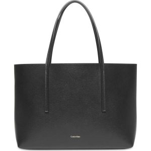 BORSA NERA CALVIN KLEIN LOGO SMALL TOTE DA DONNA