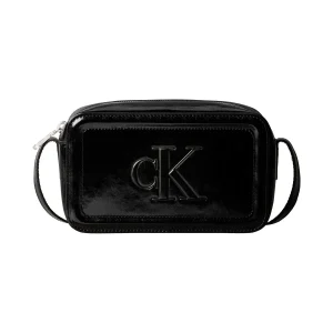 BORSA NERA CALVIN KLEIN METALLIC CAMERA BAG DA DONNA