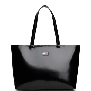 BORSA NERA TOMMY JEANS MUST TOTE LUCIDA DA DONNA