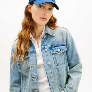CAPPELLO BLU TOMMY JEANS CON LOGO RICAMATO DA DONNA