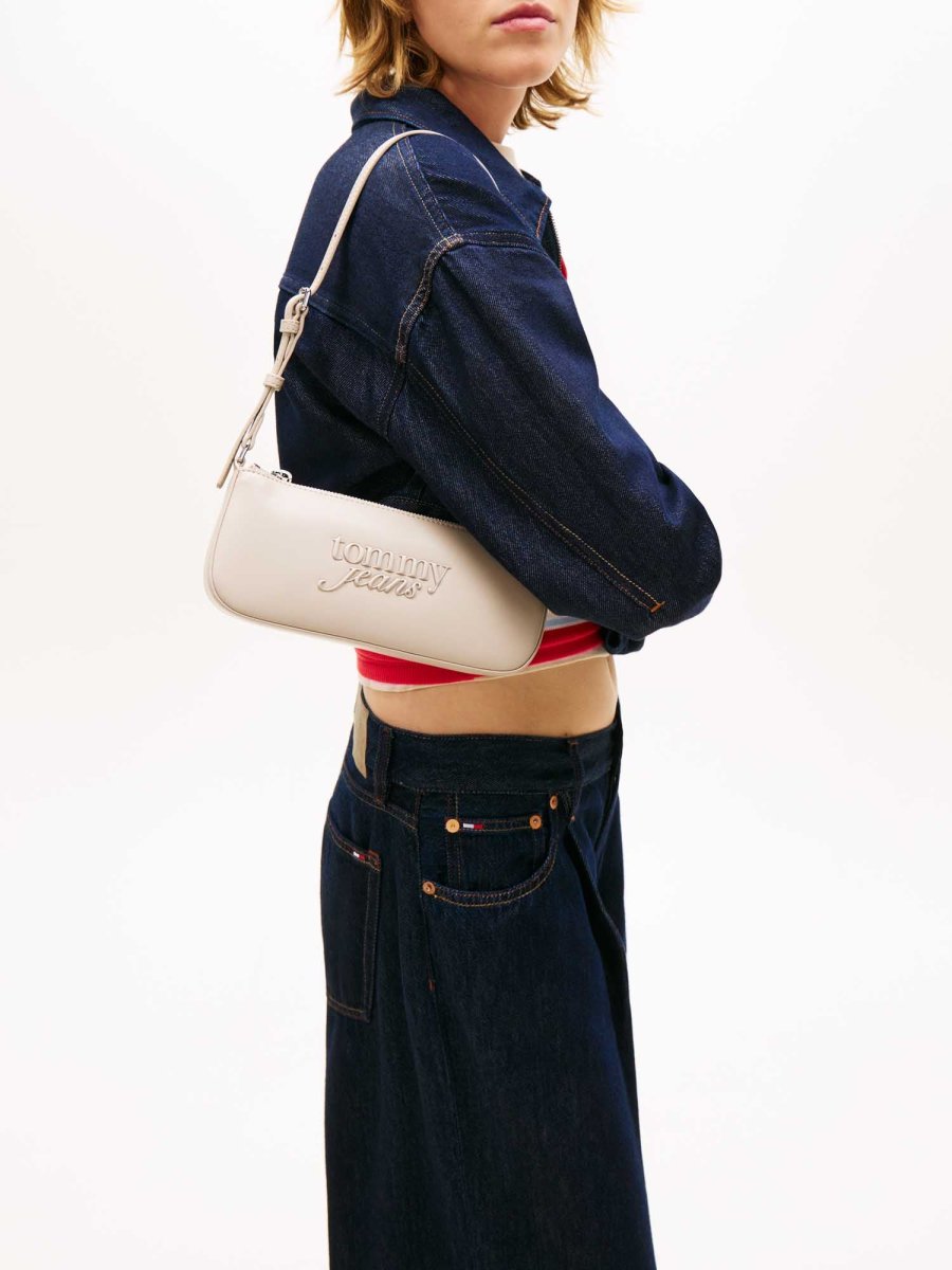BORSA BEIGE TOMMY JEANS CON LOGO SERIF DA DONNA - immagine 3