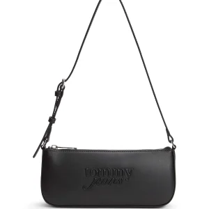 BORSA NERA TOMMY JEANS CON LOGO SERIF DA DONNA