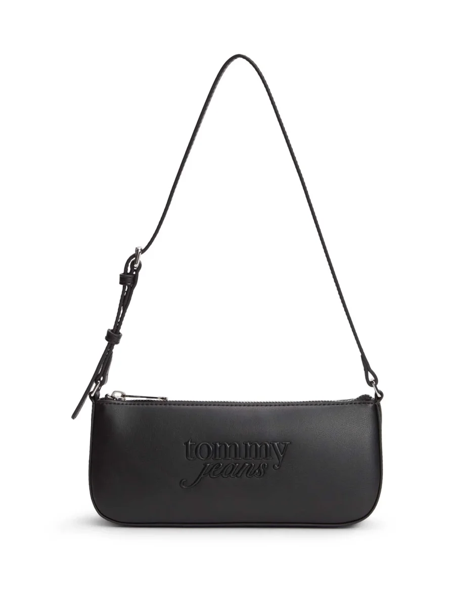 BORSA NERA TOMMY JEANS CON LOGO SERIF DA DONNA - immagine 2