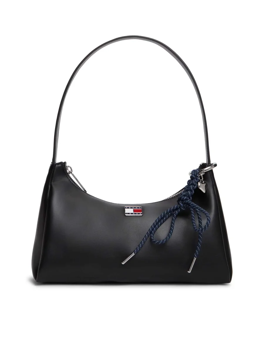 BORSA NERA TOMMY JEANS CON CHARM DA DONNA - immagine 2