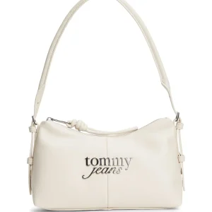 BORSA BIANCA TOMMY JEANS CON LOGO METALLIZZATO DA DONNA
