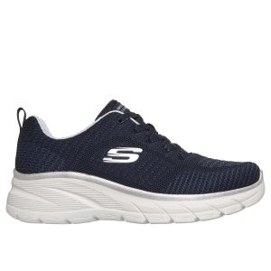 SNEAKERS FASHION FIT SKECHERS DA DONNA BLU ARGENTO