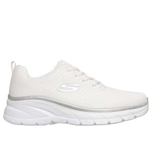 SNEAKERS FASHION FIT SKECHERS DA DONNA BIANCO ARGENTO