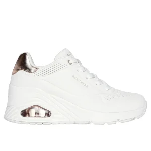 SNEAKERS UNO WEDGE SKECHERS DA DONNA BIANCO BRONZO