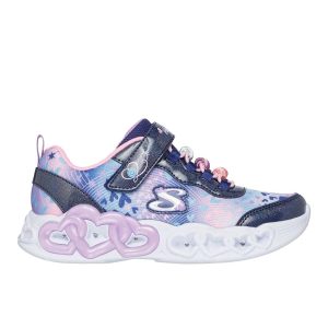 SNEAKERS INFINITE HEART LIGHTS SKECHERS DA BAMBINA BLU