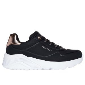 SNEAKERS UNO LITE SKECHERS DA BAMBINA NERO BIANCO