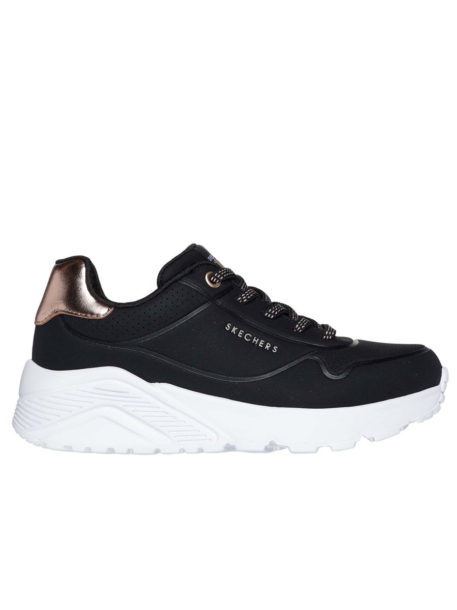 SNEAKERS UNO LITE SKECHERS DA BAMBINA NERO BIANCO