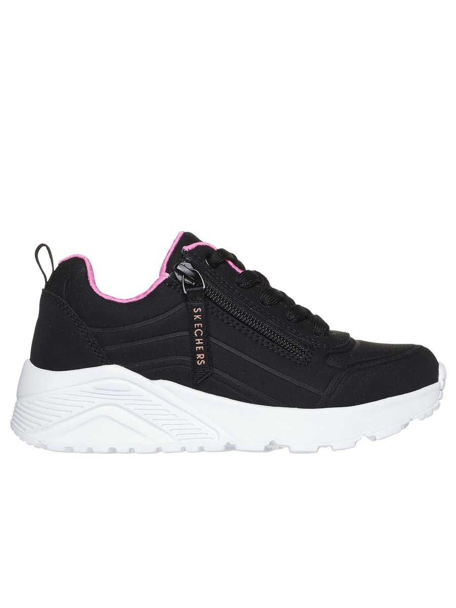 SNEAKERS UNO LITE EASY ZIP SKECHERS DA BAMBINA NERO - immagine 2