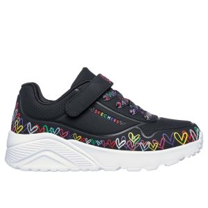 SNEAKERS UNO LITE HEART SKECHERS DA BAMBINA NERO
