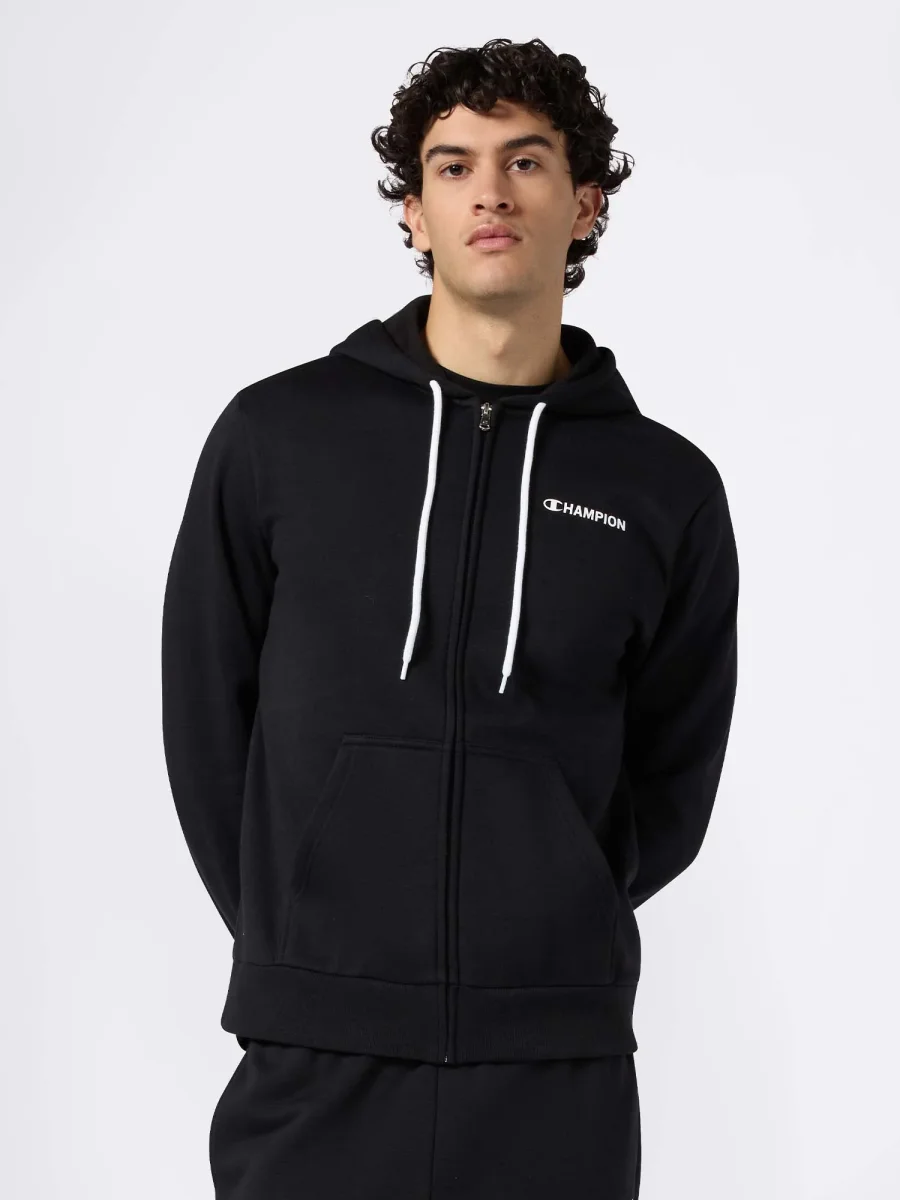 FELPA FULL ZIP CHAMPION DA UOMO NERO - immagine 2
