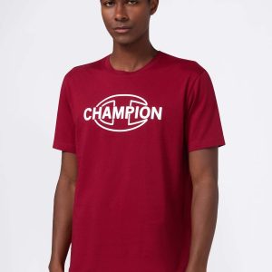 T-SHIRT GIROCOLLO CHAMPION DA UOMO BORDEAUX
