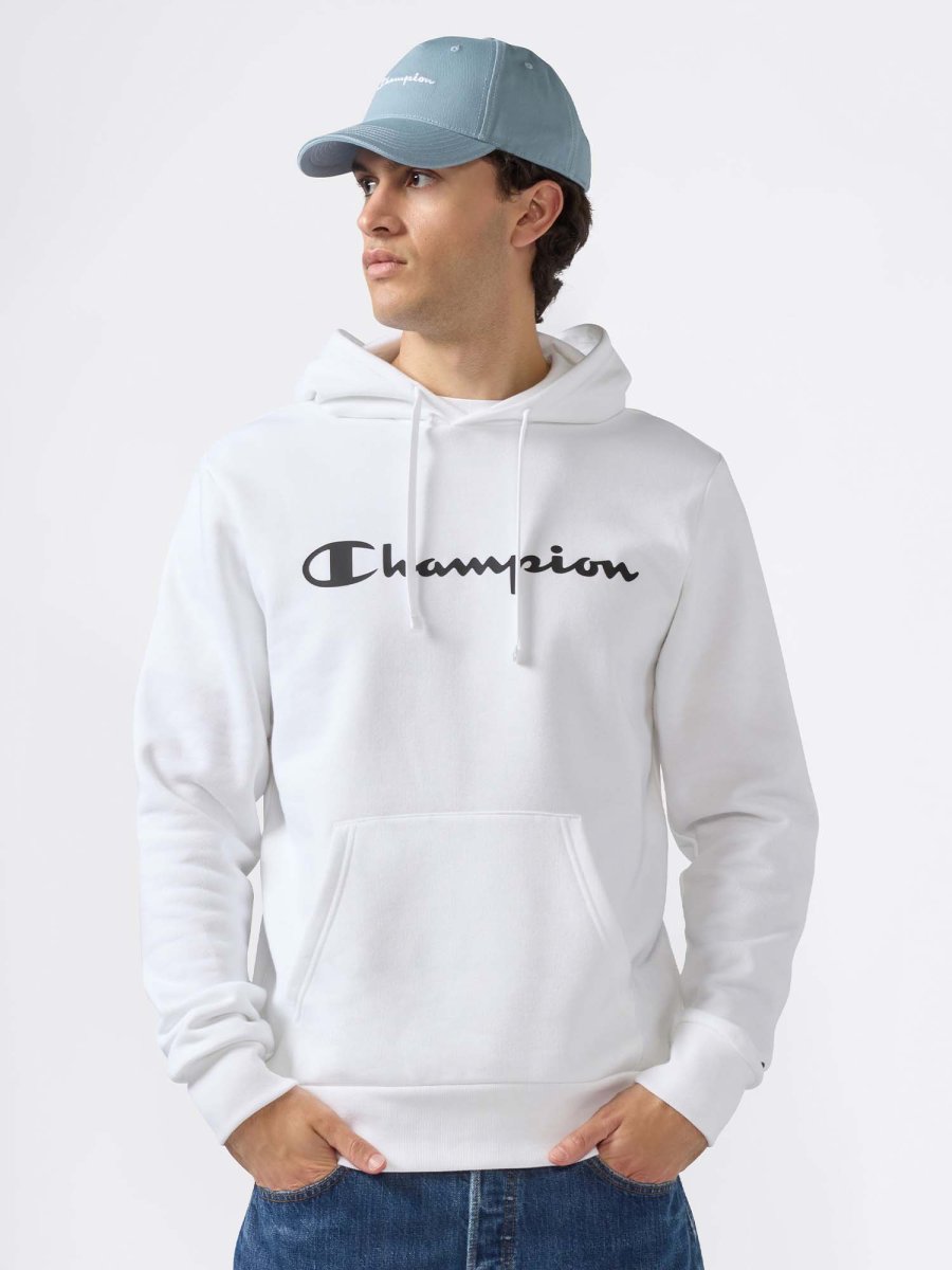 FELPA CON CAPPUCCIO CHAMPION DA UOMO BIANCO - immagine 2