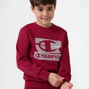 FELPA GIROCOLLO CHAMPION DA BAMBINO BORDEAUX
