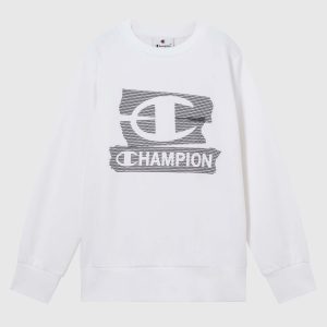 FELPA GIROCOLLO CHAMPION DA BAMBINO BIANCO