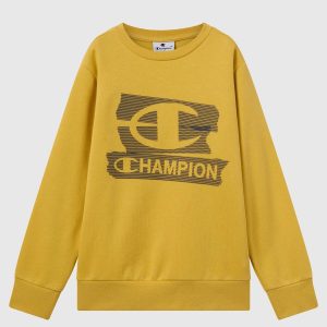FELPA GIROCOLLO CHAMPION DA BAMBINO GIALLO