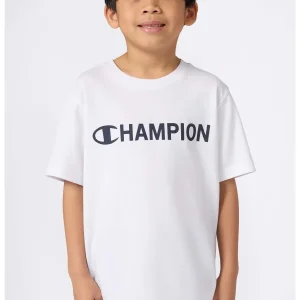 T-SHIRT GIROCOLLO CON LOGO CHAMPION DA BAMBINO BIANCO