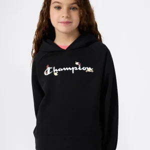 FELPA CON CAPPUCCIO CHAMPION DA BAMBINA NERO