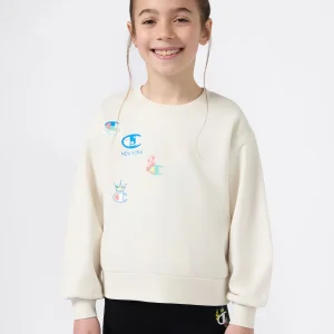 FELPA GIROCOLLO CHAMPION DA BAMBINA PANNA