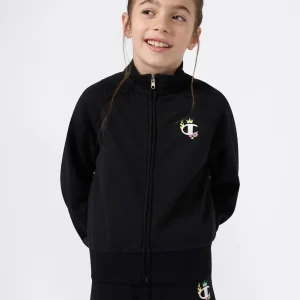 FELPA CON ZIP CHAMPION DA BAMBINA NERO