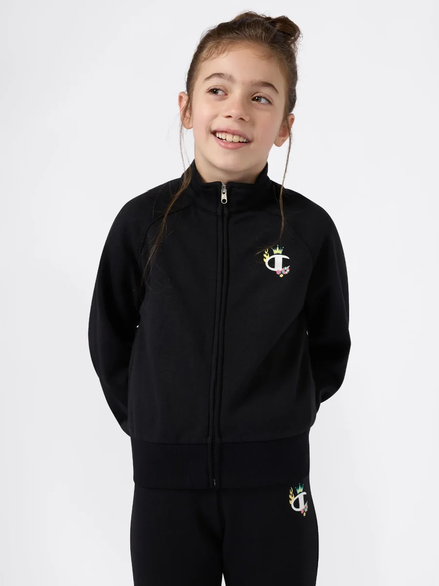 FELPA CON ZIP CHAMPION DA BAMBINA NERO - immagine 2
