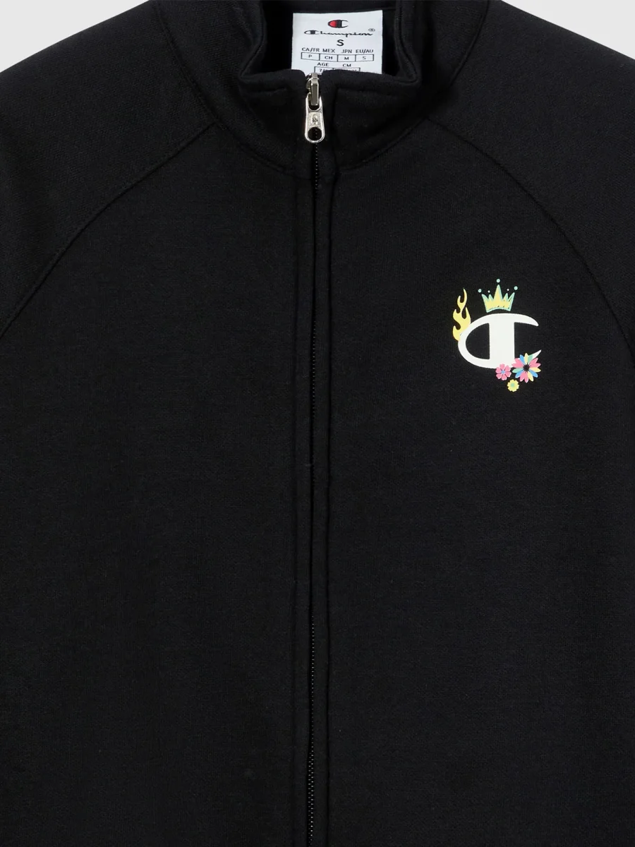 FELPA CON ZIP CHAMPION DA BAMBINA NERO - immagine 5