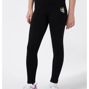 LEGGINGS LOGO CHAMPION DA BAMBINA NERO