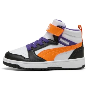SNEAKERS REBOUND V6 MID PUMA DA BAMBINI BIANCO-ARANCIO